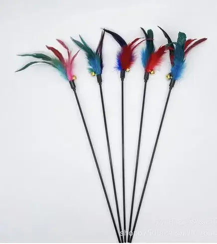 BRINQUEDO PARA GATOS VARA COM PENA E SINO