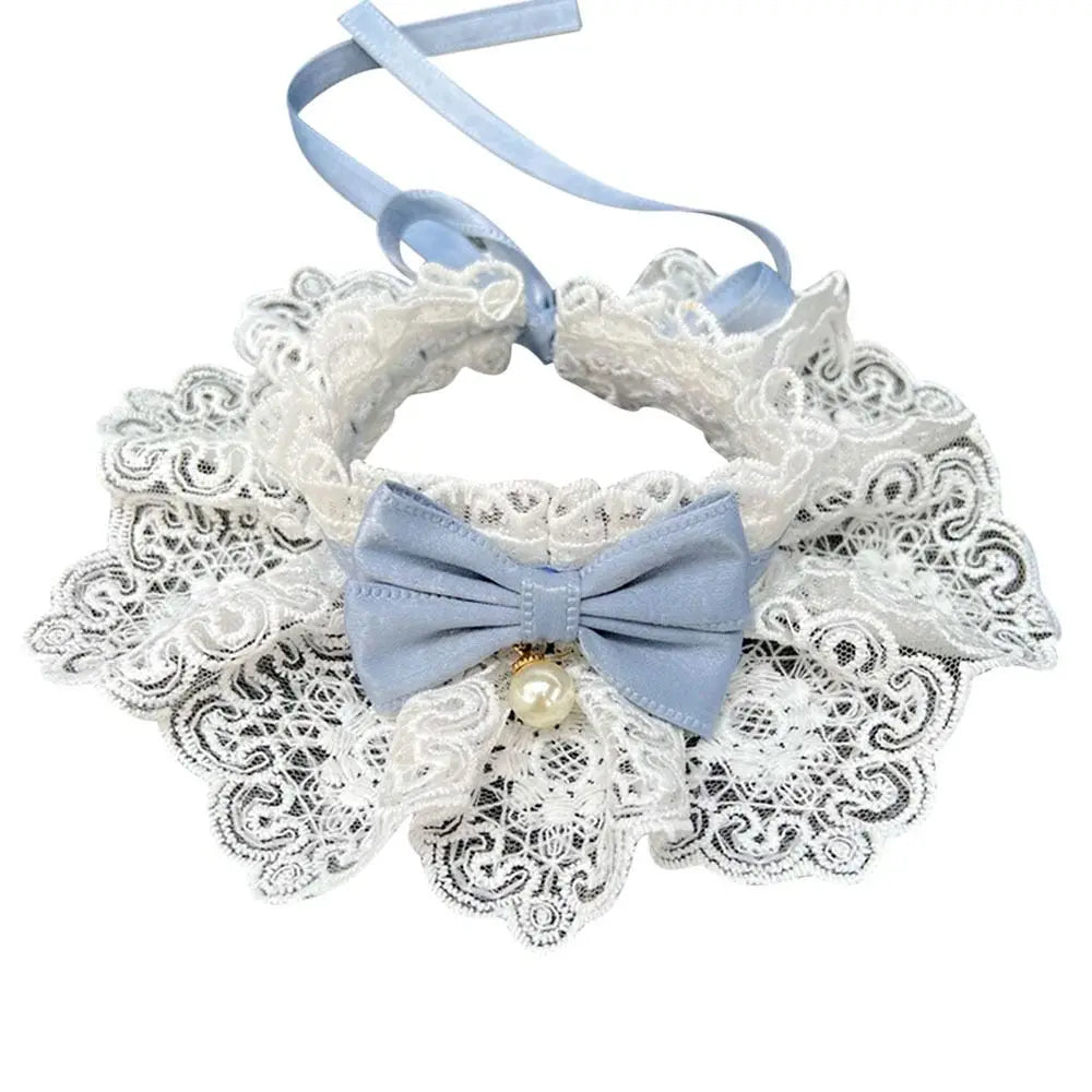 LAÇO COM PÉROLAS PARA CÃES FILHOTES OU GATOS