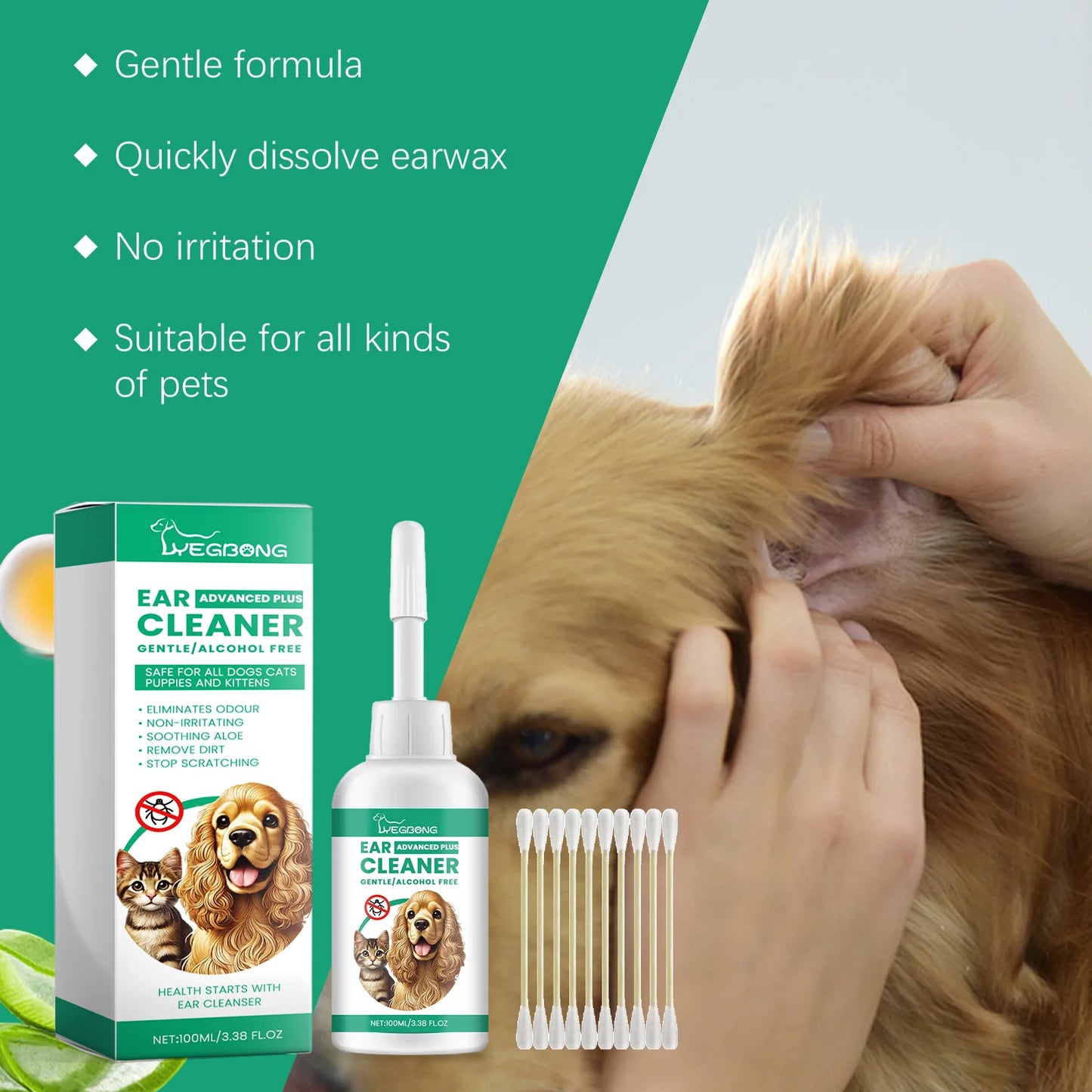 GOTAS PARA LIMPEZA DE ORELHAS DE CÃES E GATOS