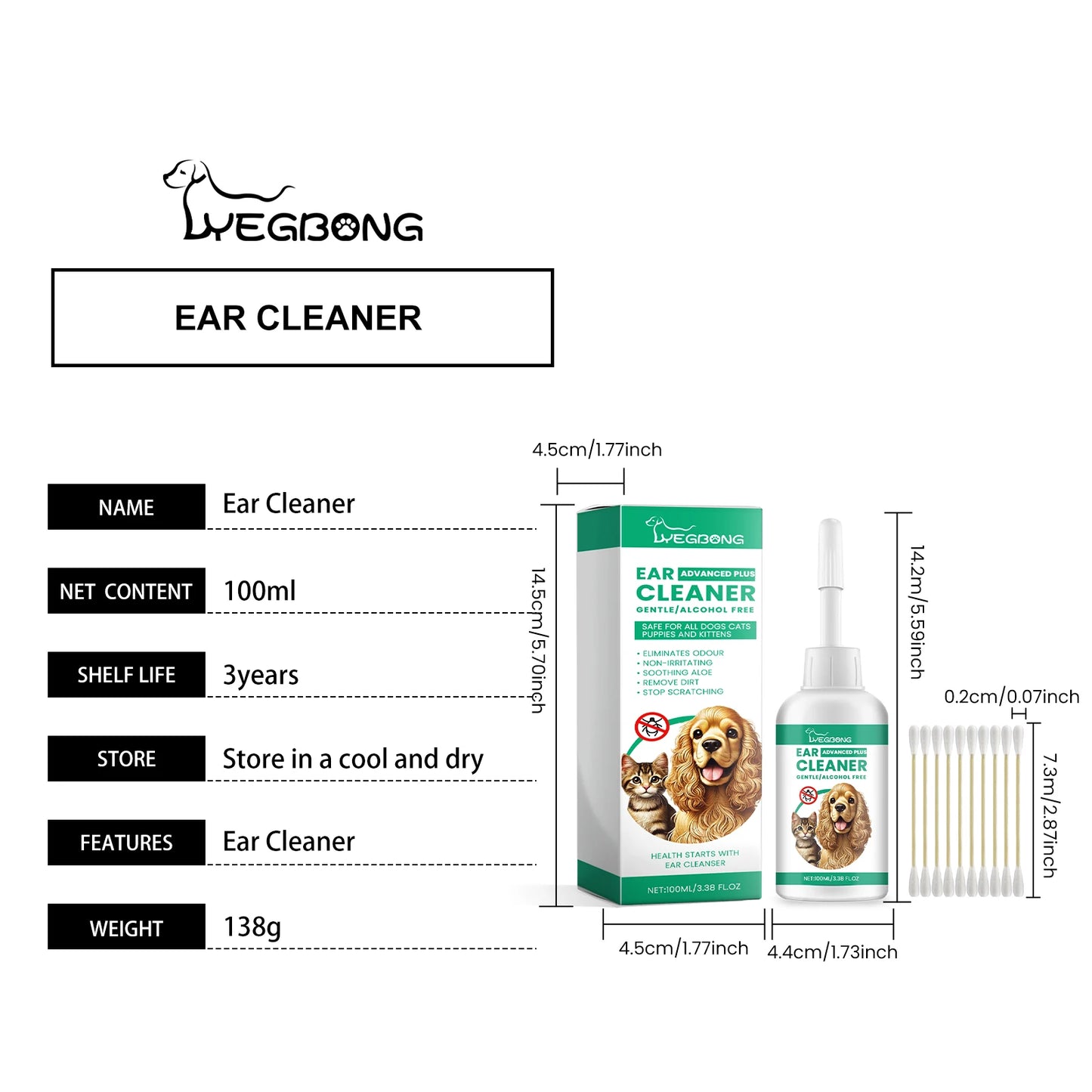 GOTAS PARA LIMPEZA DE ORELHAS DE CÃES E GATOS