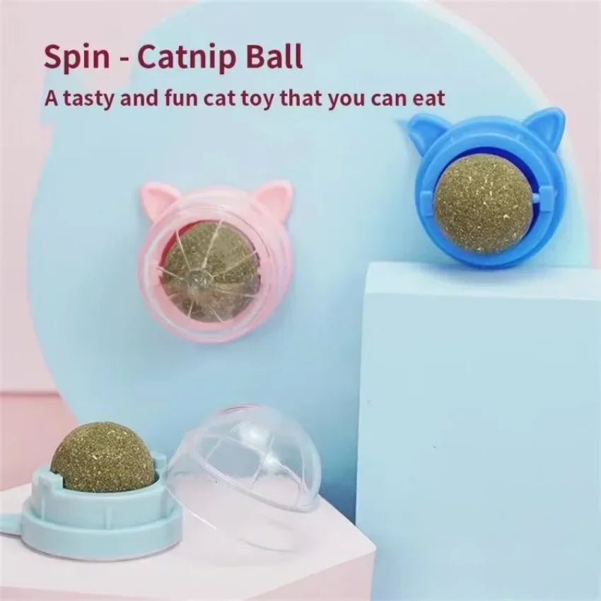 BOLA DE CATNIP COM DISPENSER EM FORMATO DE GATO