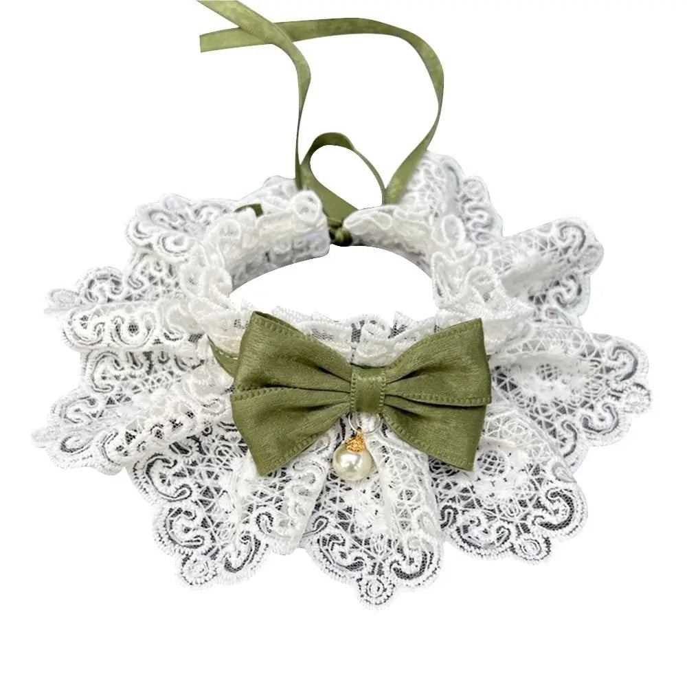 LAÇO COM PÉROLAS PARA CÃES FILHOTES OU GATOS