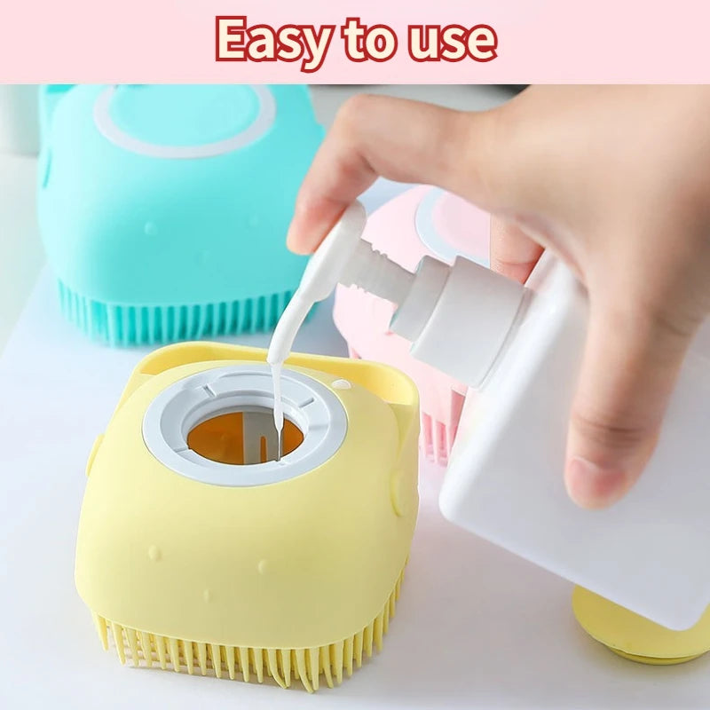 LUVA DE MASSAGEM PARA BANHO COM REPARTIMENTO PARA SHAMPOO