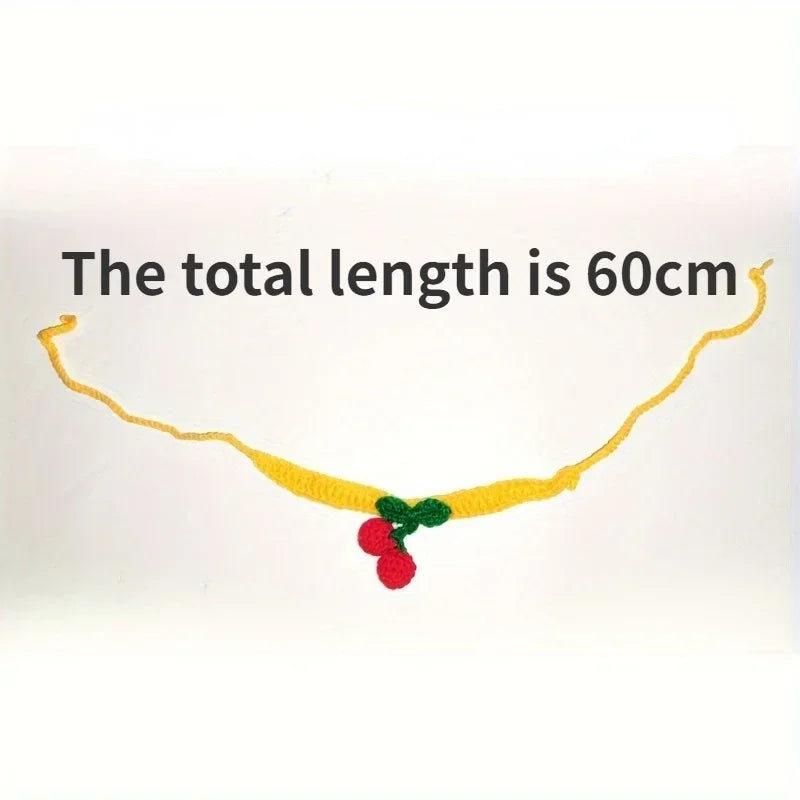 COLEIRA PARA GATOS FEITA A MÃO COM COM DECORAÇÃO DE CEREJA