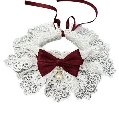 LAÇO COM PÉROLAS PARA CÃES FILHOTES OU GATOS