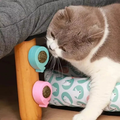 BOLA DE CATNIP COM DISPENSER EM FORMATO DE GATO